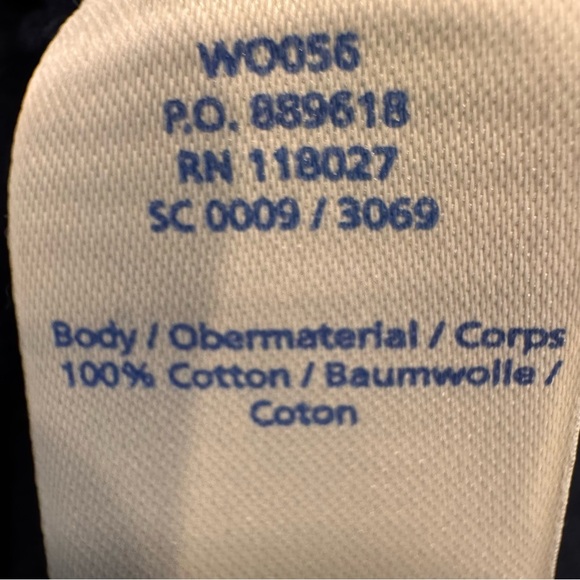 Boden Women’s Navy Blue Peasant Top  Shirt Sleeves Embroidered Trim Sz 10 - Picture 12 of 13